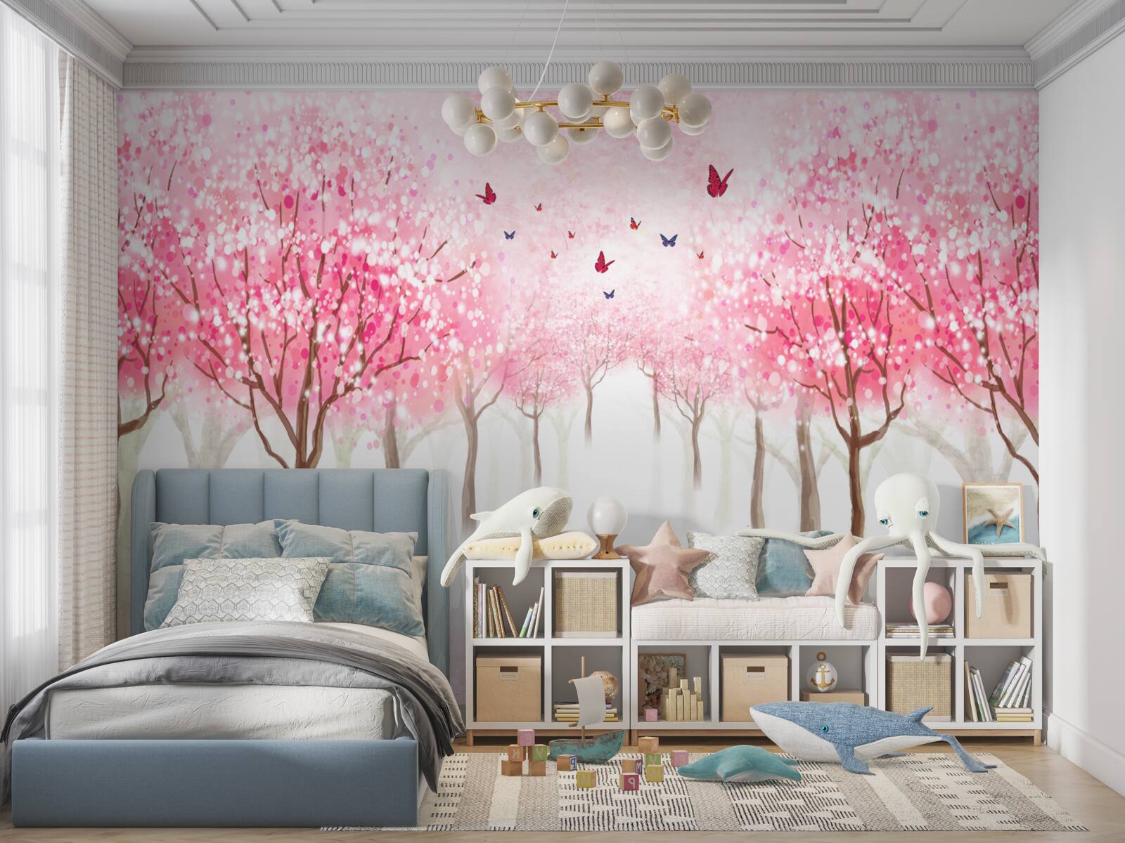 Fototapeta akwarela z aleją sakury