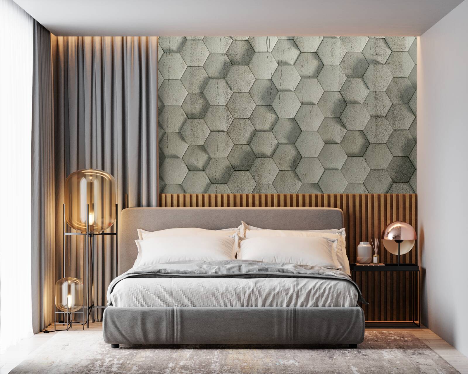 Fototapeta jasnozielone drewniane komórki