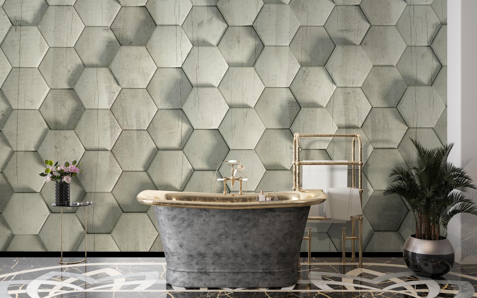 Fototapeta jasnozielone drewniane komórki