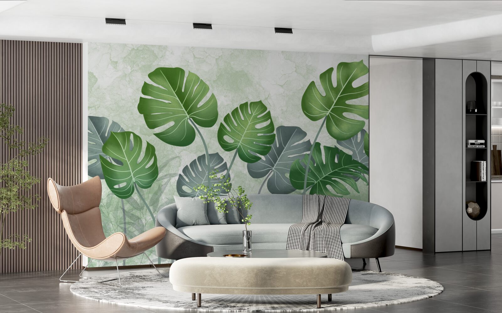 Fototapeta duże liście monstery i paproci