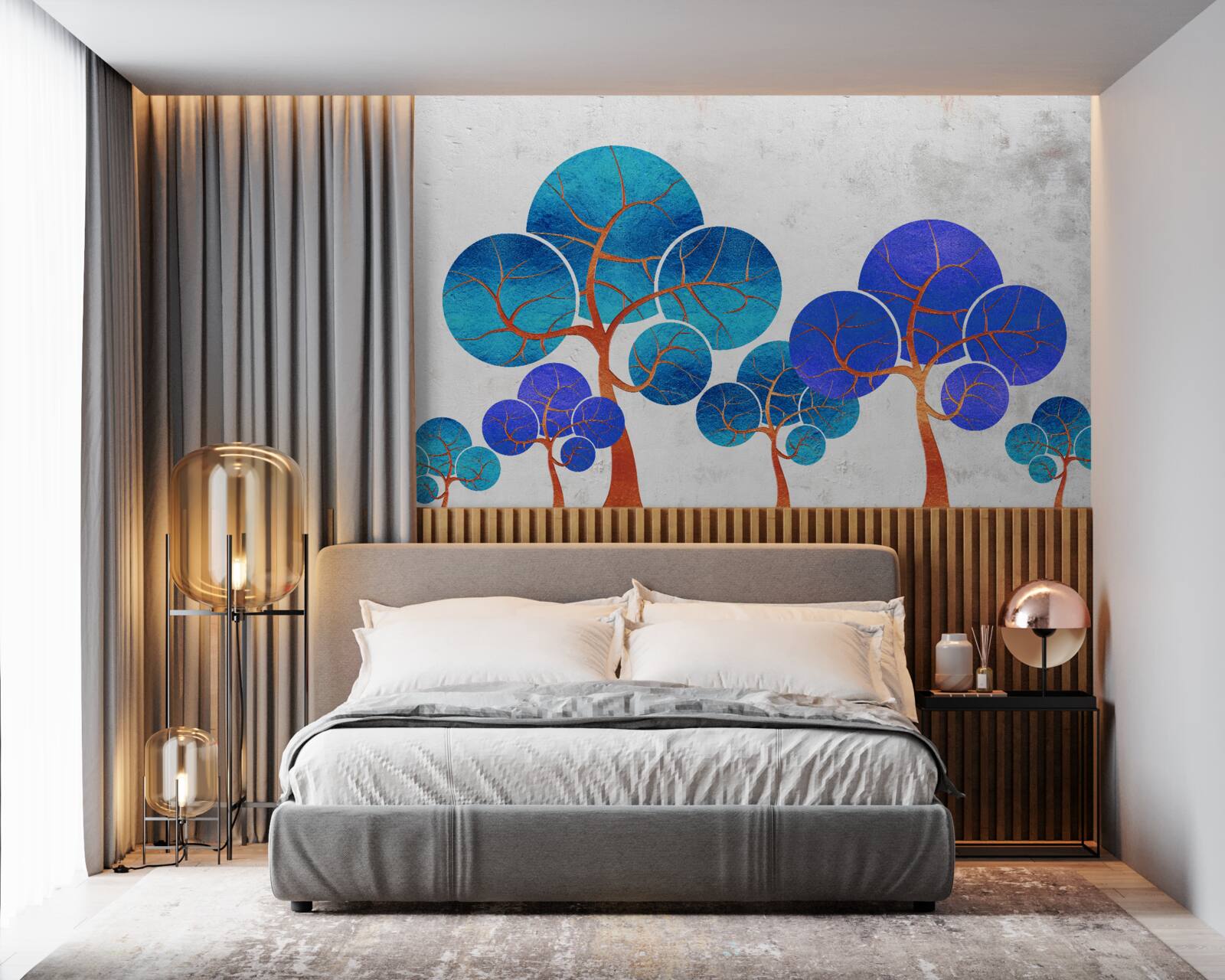 Fototapeta kwieciste korony drzew są abstrakcyjne