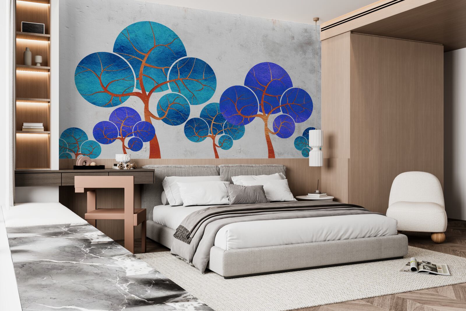 Fototapeta kwieciste korony drzew są abstrakcyjne