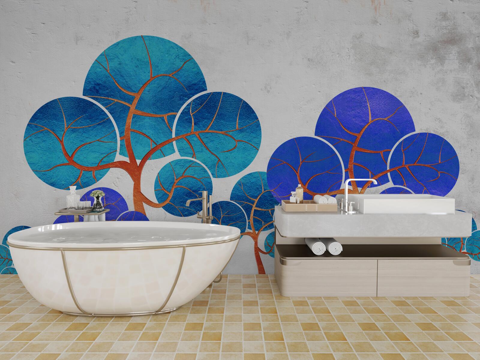 Fototapeta kwieciste korony drzew są abstrakcyjne