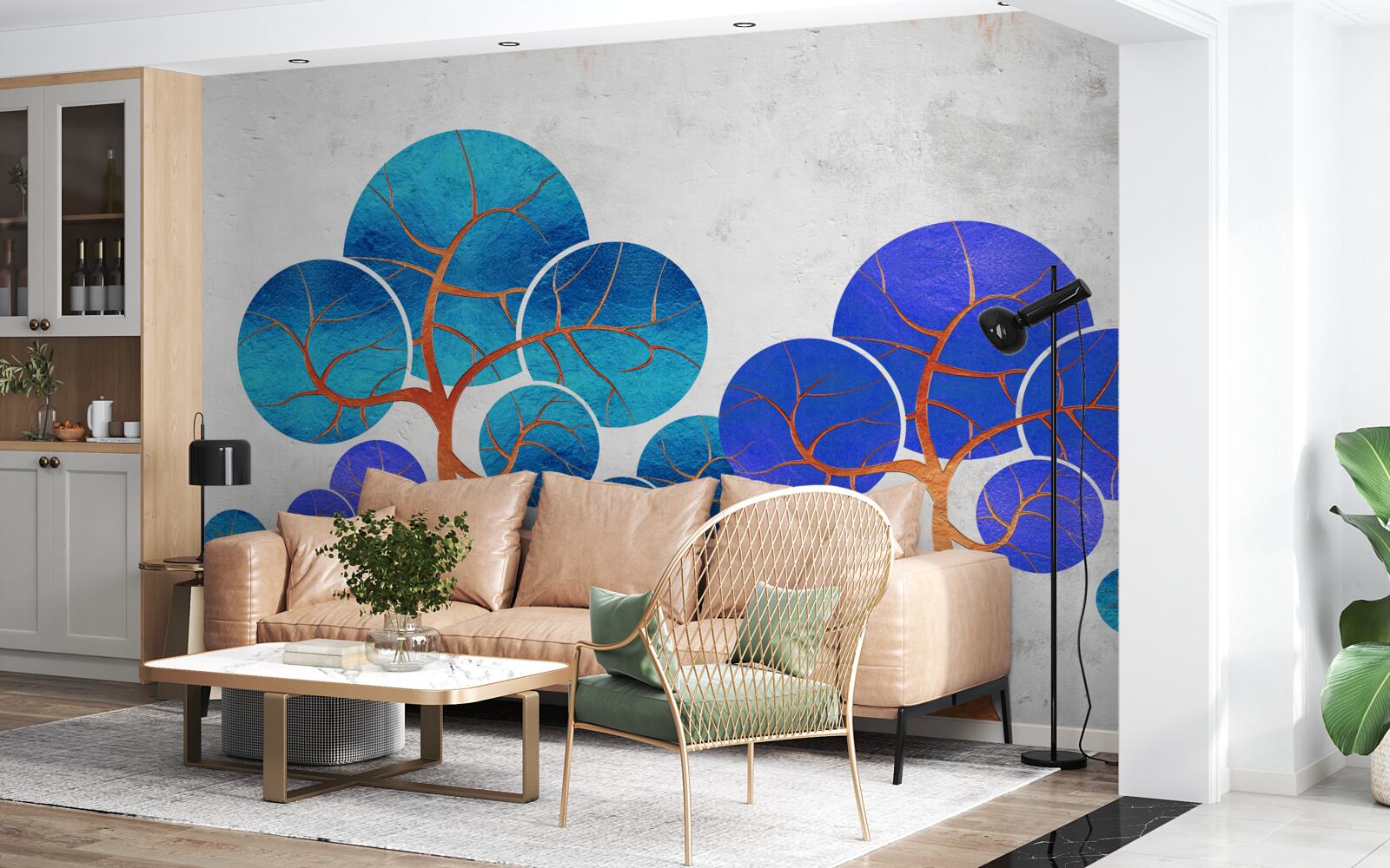 Fototapeta kwieciste korony drzew są abstrakcyjne