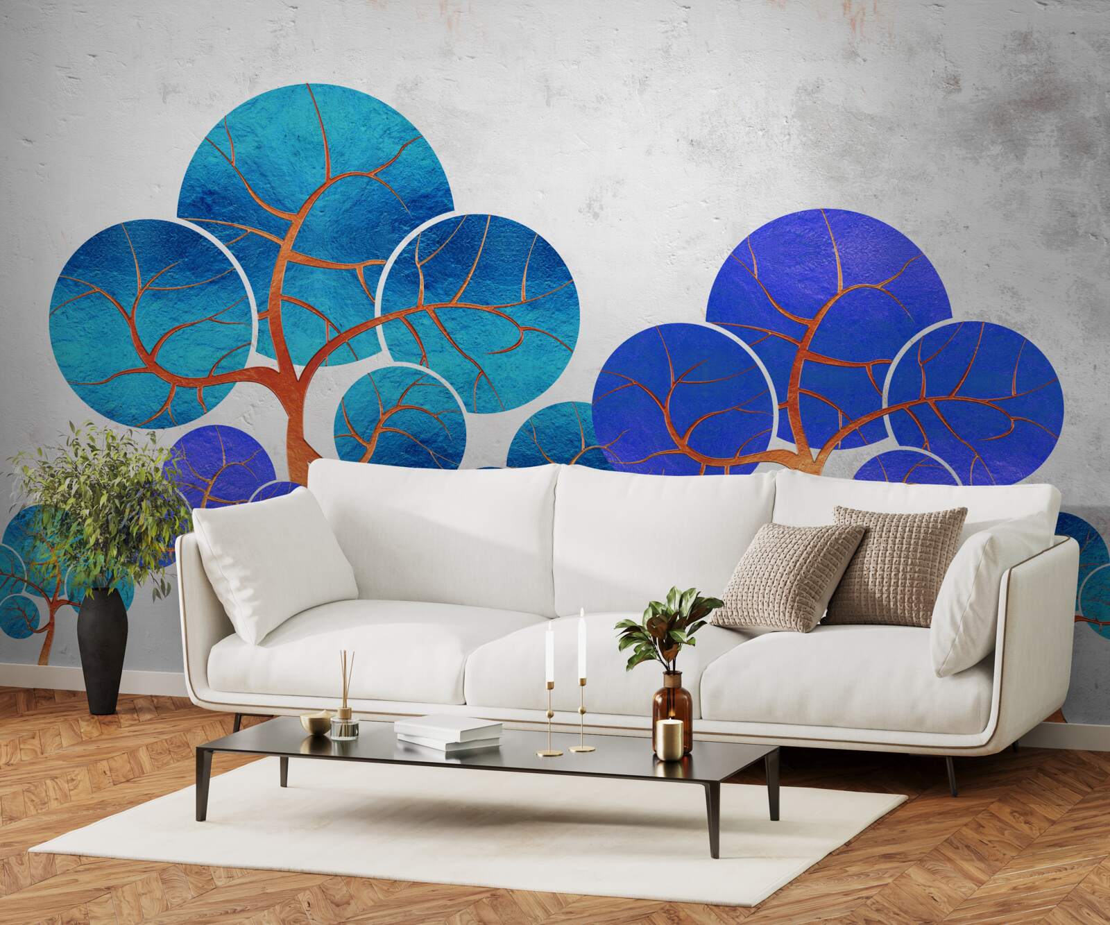 Fototapeta kwieciste korony drzew są abstrakcyjne