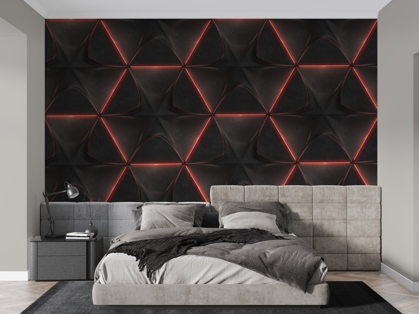 Fototapeta pięciokąty z czerwonymi bokami równej długości