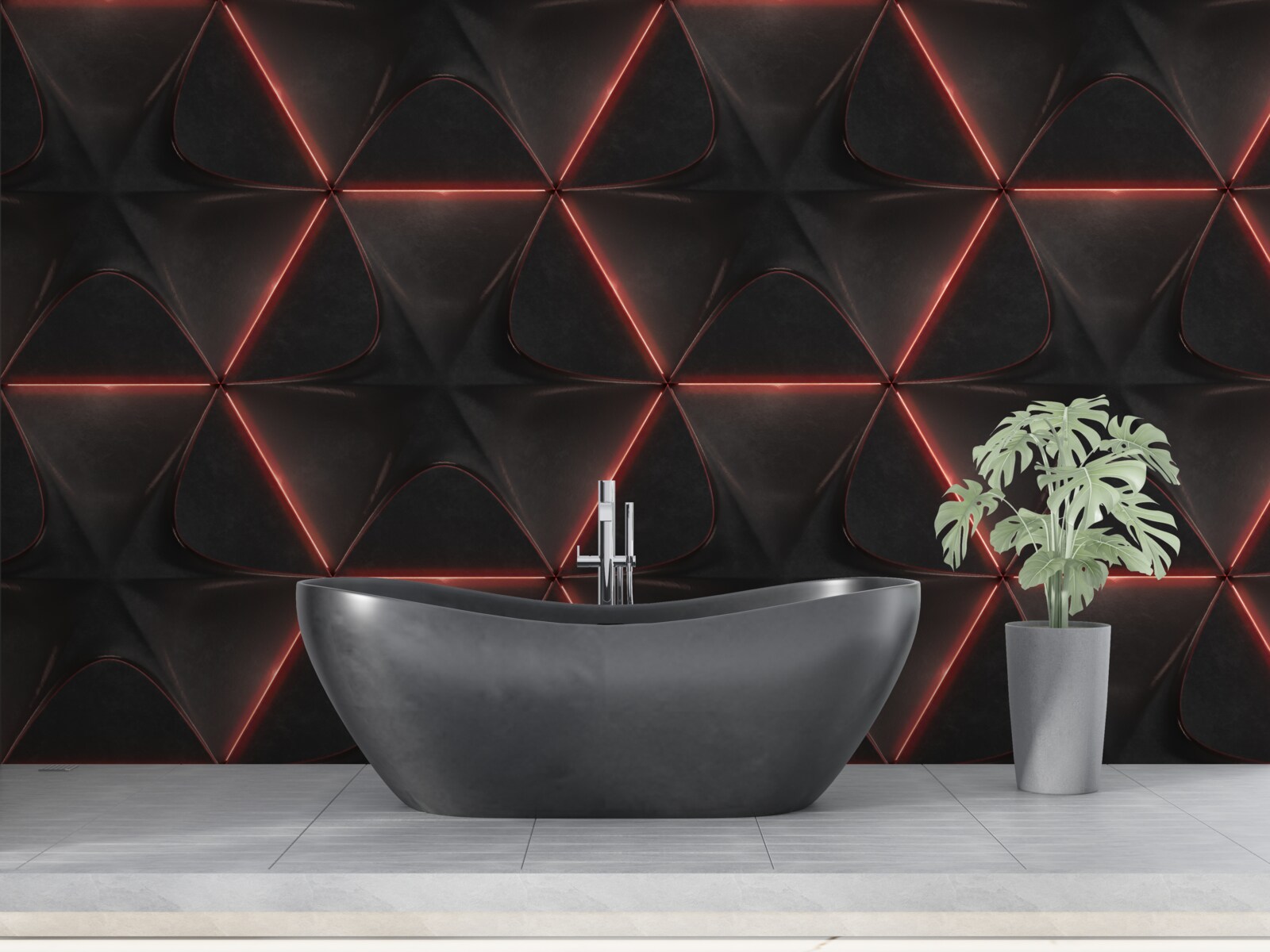 Fototapeta pięciokąty z czerwonymi bokami równej długości