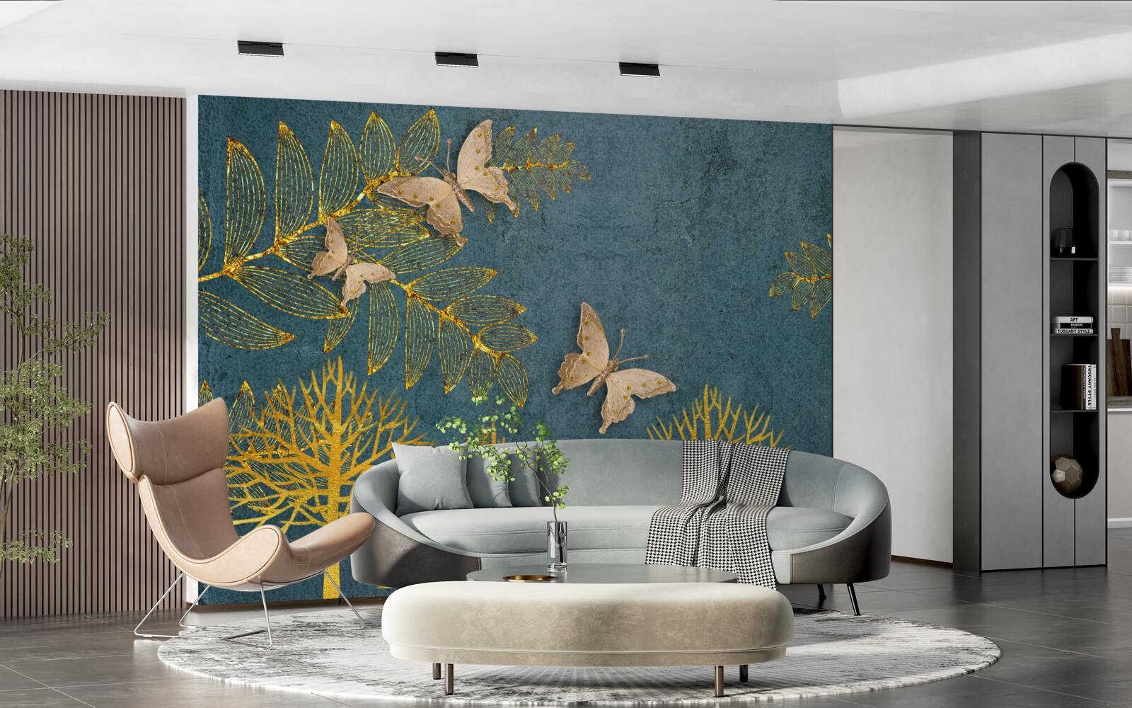 Fototapeta las pełen złota i ciem