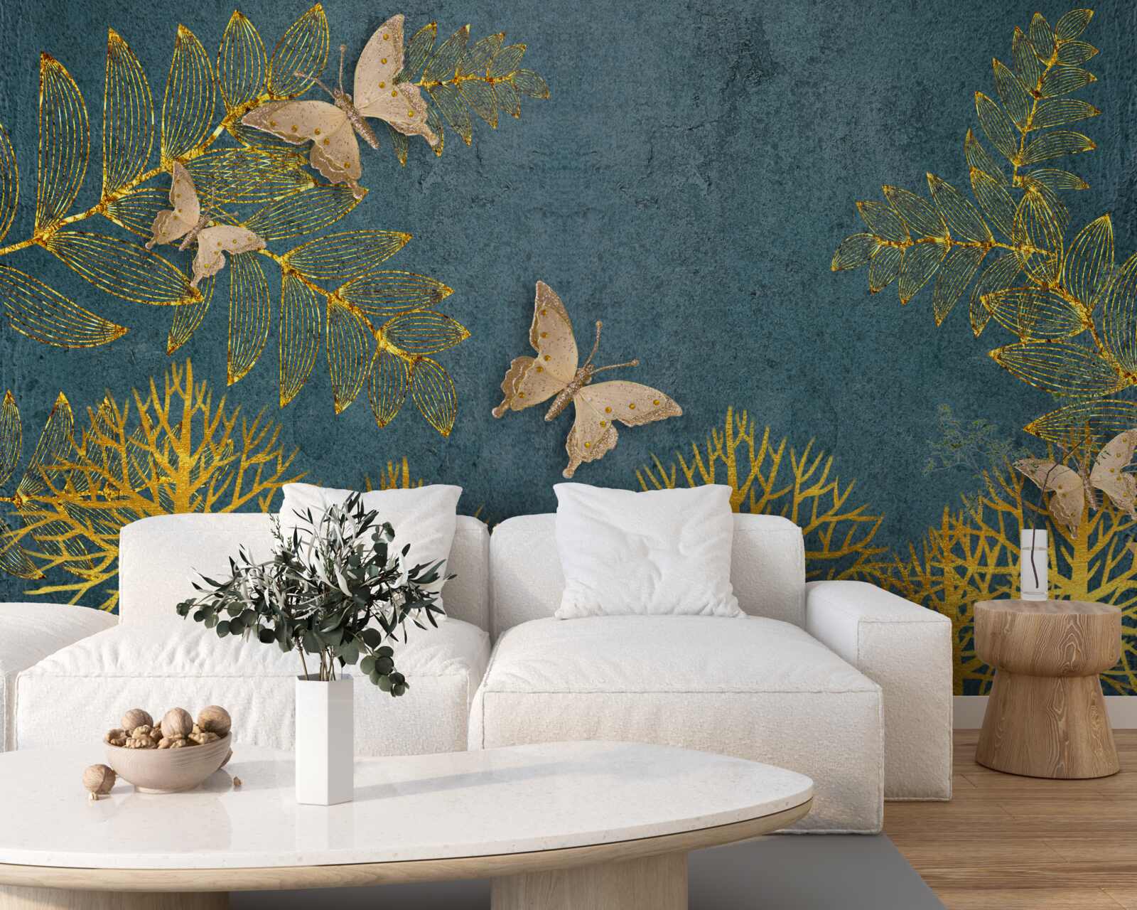 Fototapeta las pełen złota i ciem