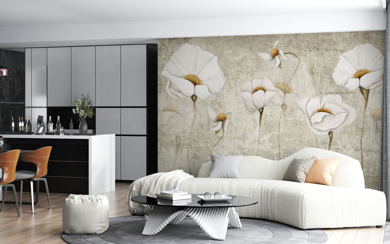 Fototapeta smukłe białe maki