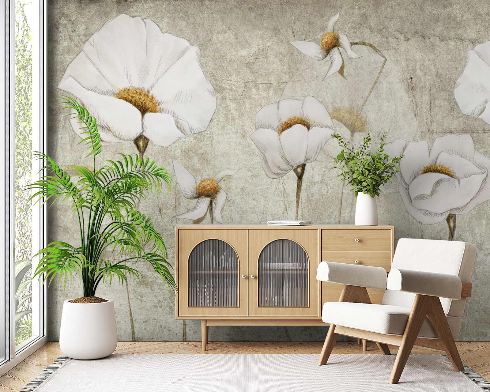 Fototapeta smukłe białe maki