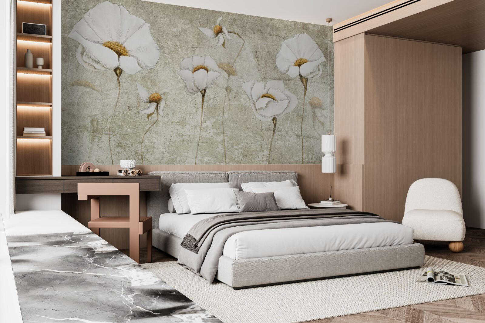 Fototapeta smukłe białe maki