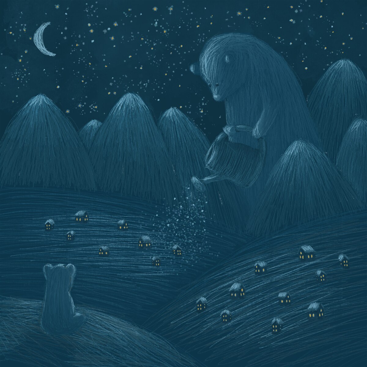 Fototapeta martwa noc we wsi