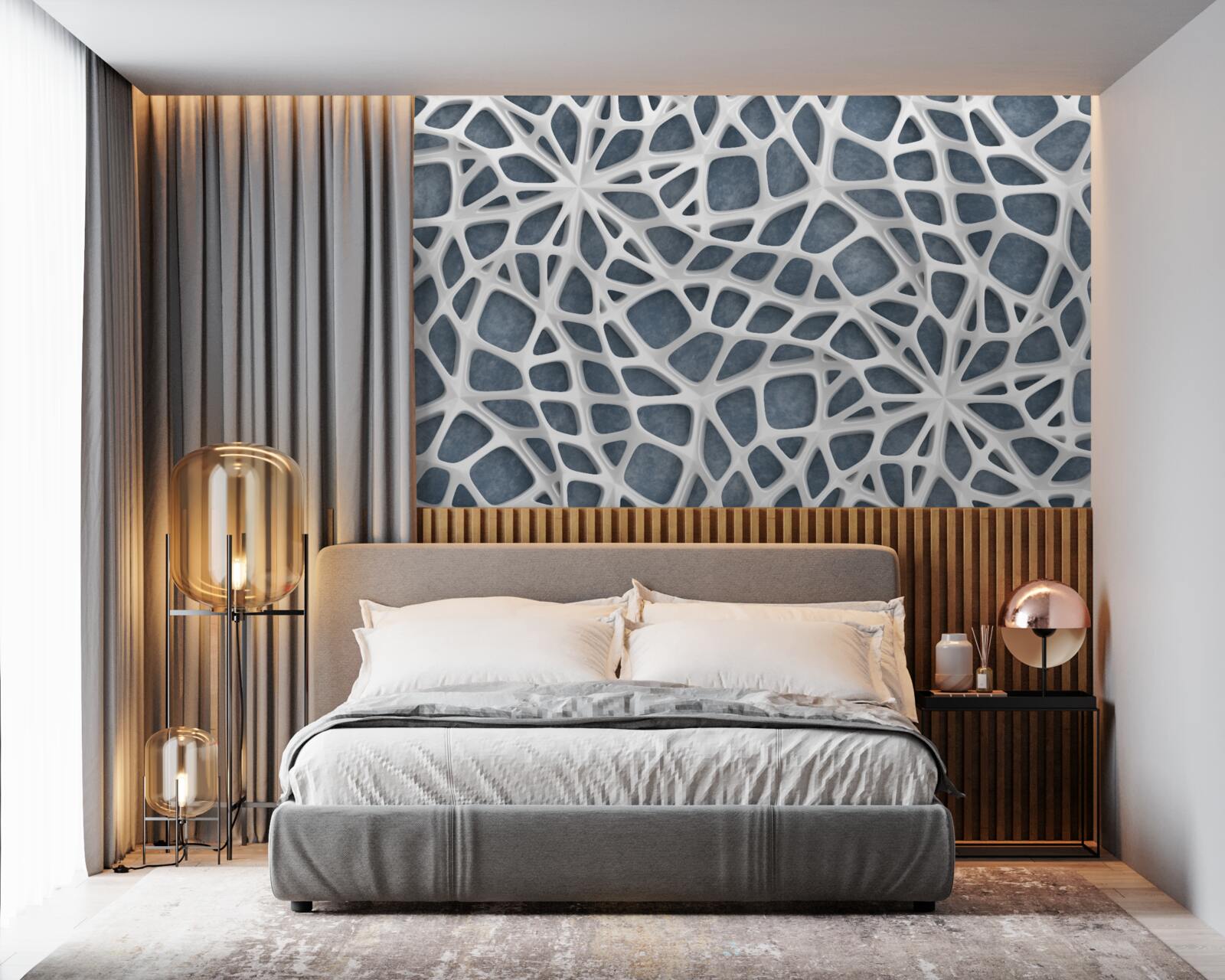 Fototapeta biała koronka na niebieskim tle