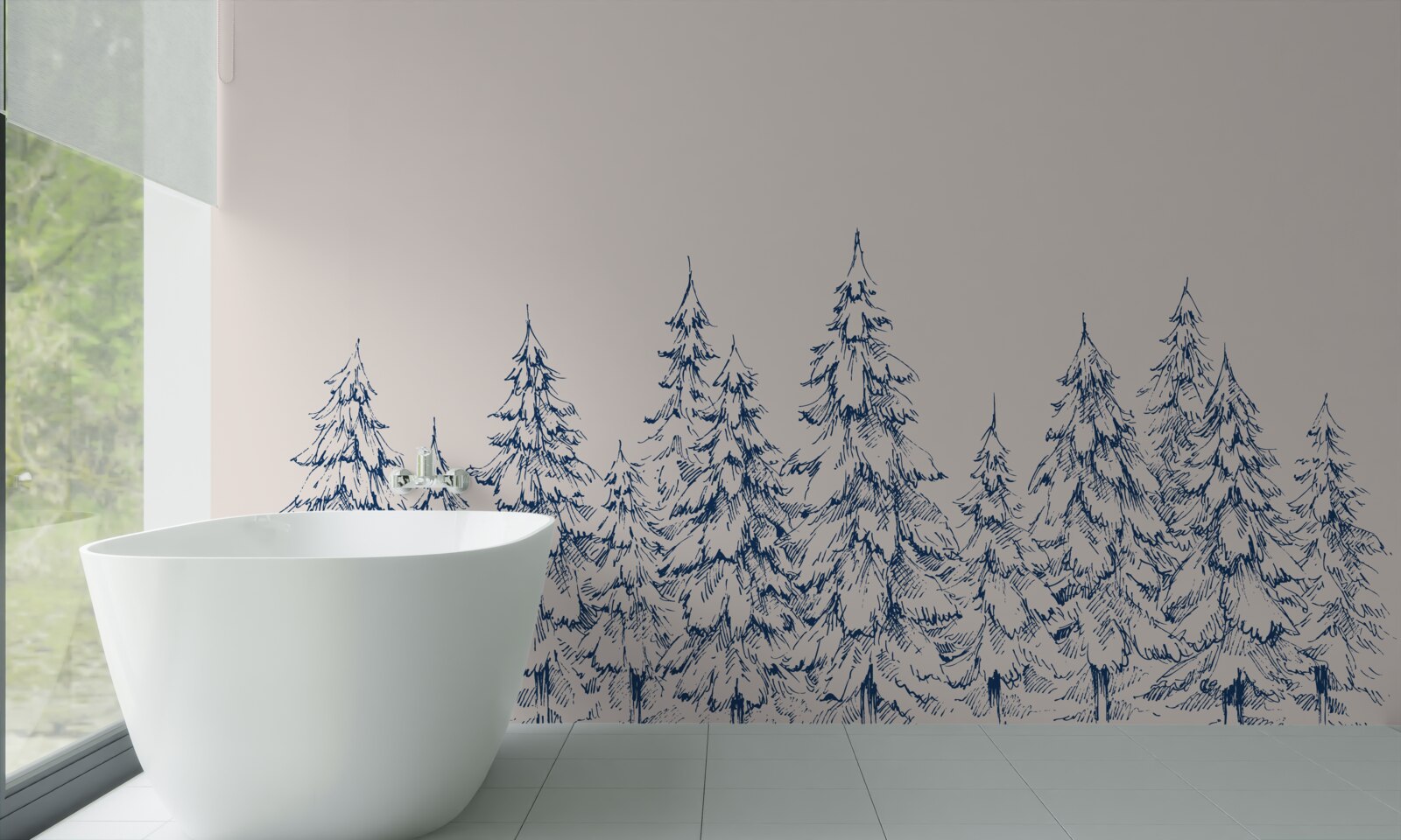 Fototapeta las drzew iglastych zimą