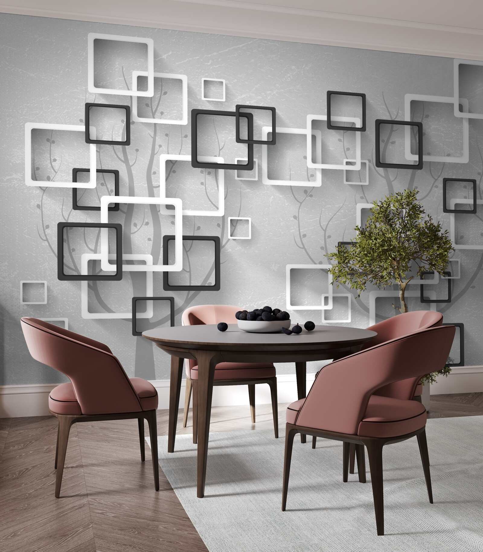 Fototapeta białe i czarne kwadraty reprezentują abstrakcję