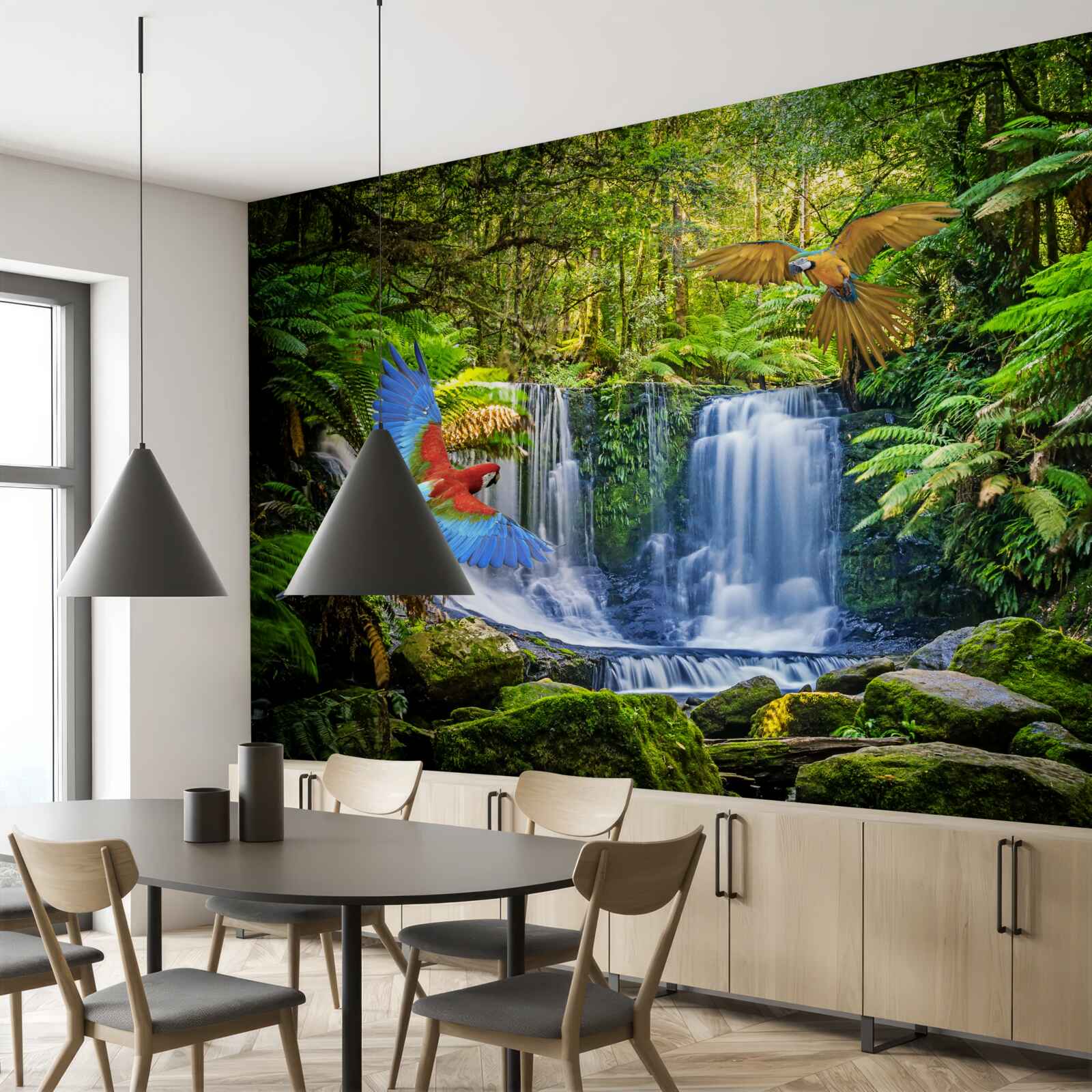 Fototapeta ukryty wodospad w lesie