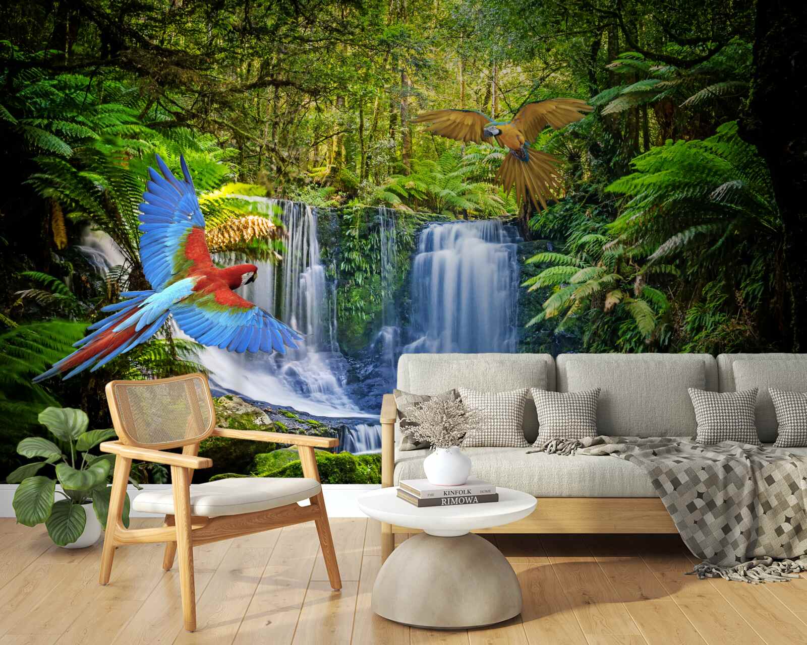 Fototapeta ukryty wodospad w lesie