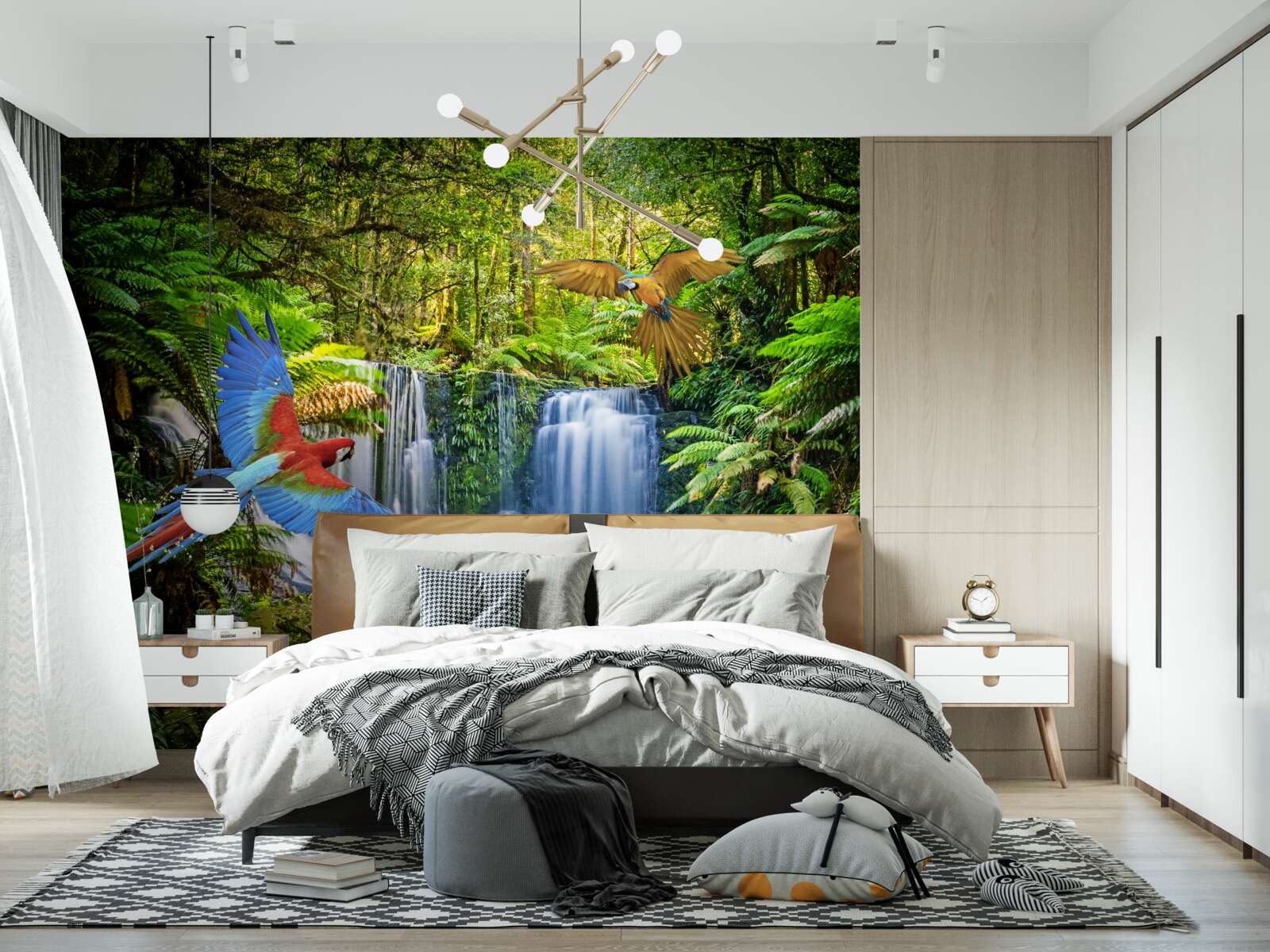 Fototapeta ukryty wodospad w lesie