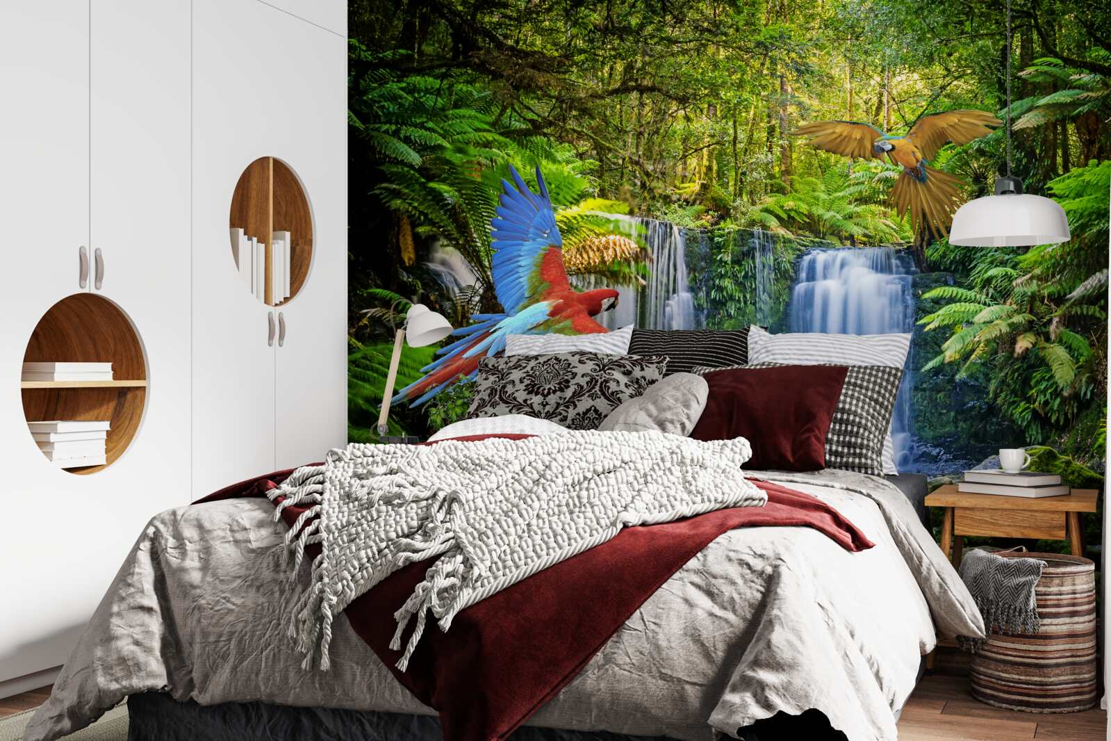 Fototapeta ukryty wodospad w lesie