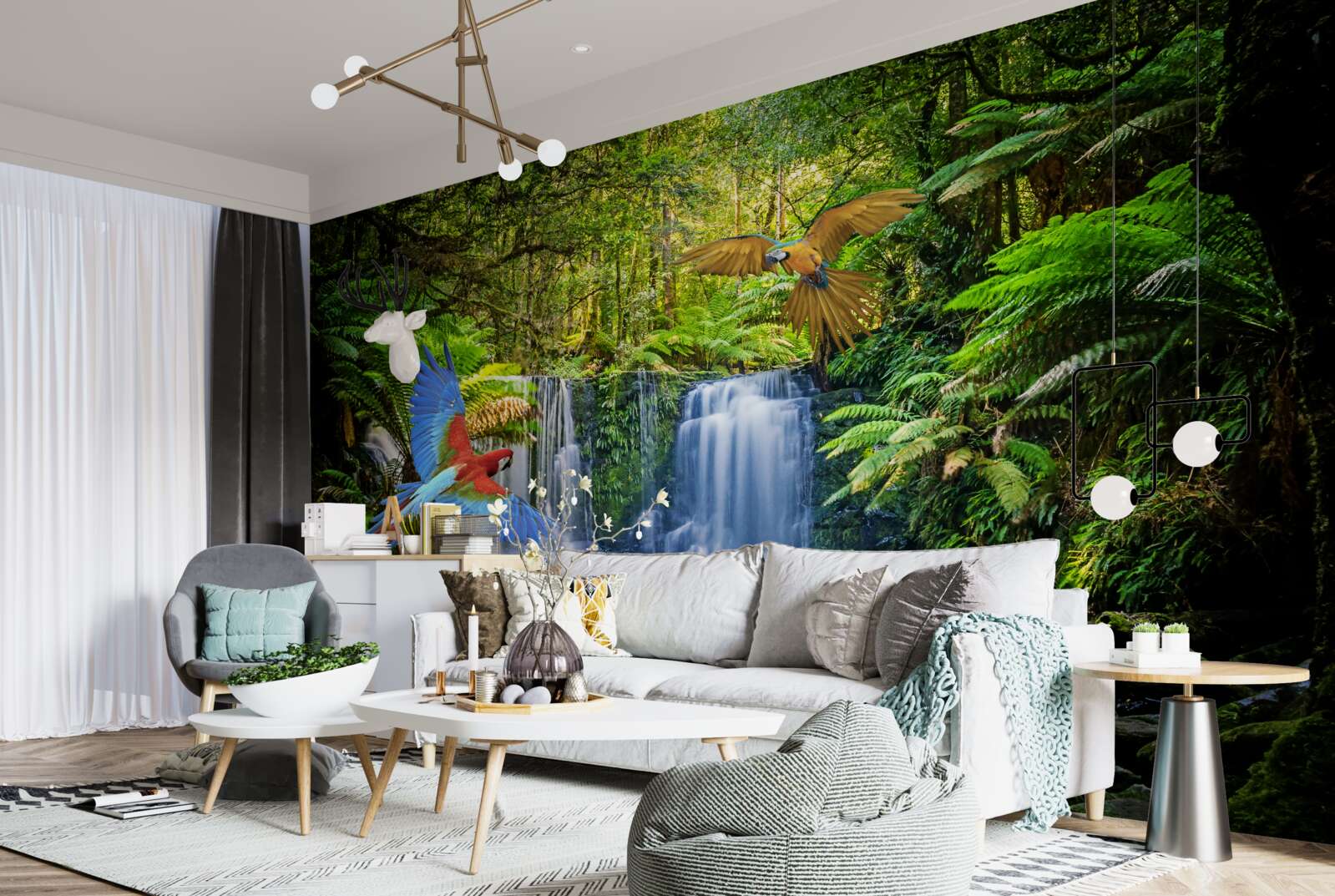 Fototapeta ukryty wodospad w lesie