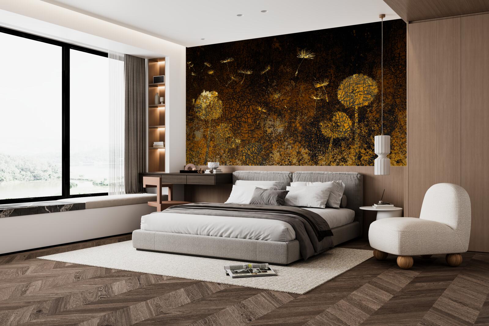 Fototapeta w nocy wiatr kołysze mlecze