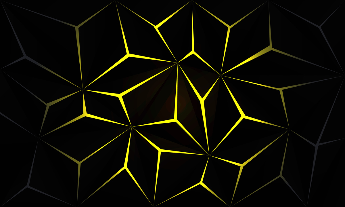 Fototapeta postacie są czarne z żółtym podświetleniem