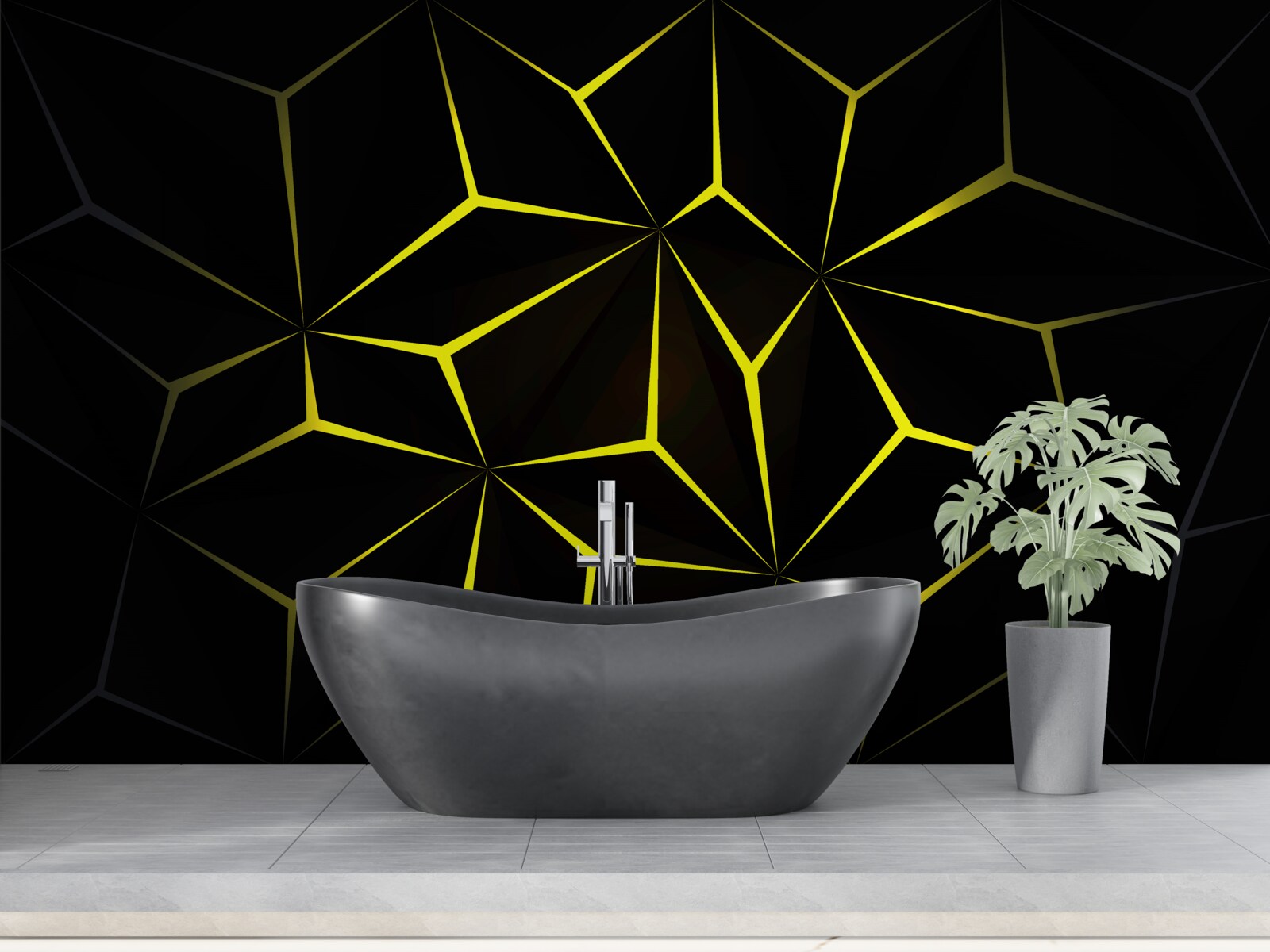 Fototapeta postacie są czarne z żółtym podświetleniem