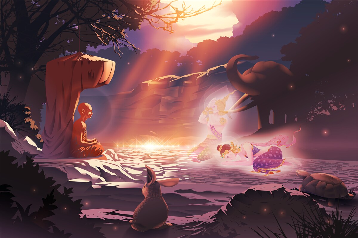 Fototapeta magiczne stworzenia w nocnym gąszczu