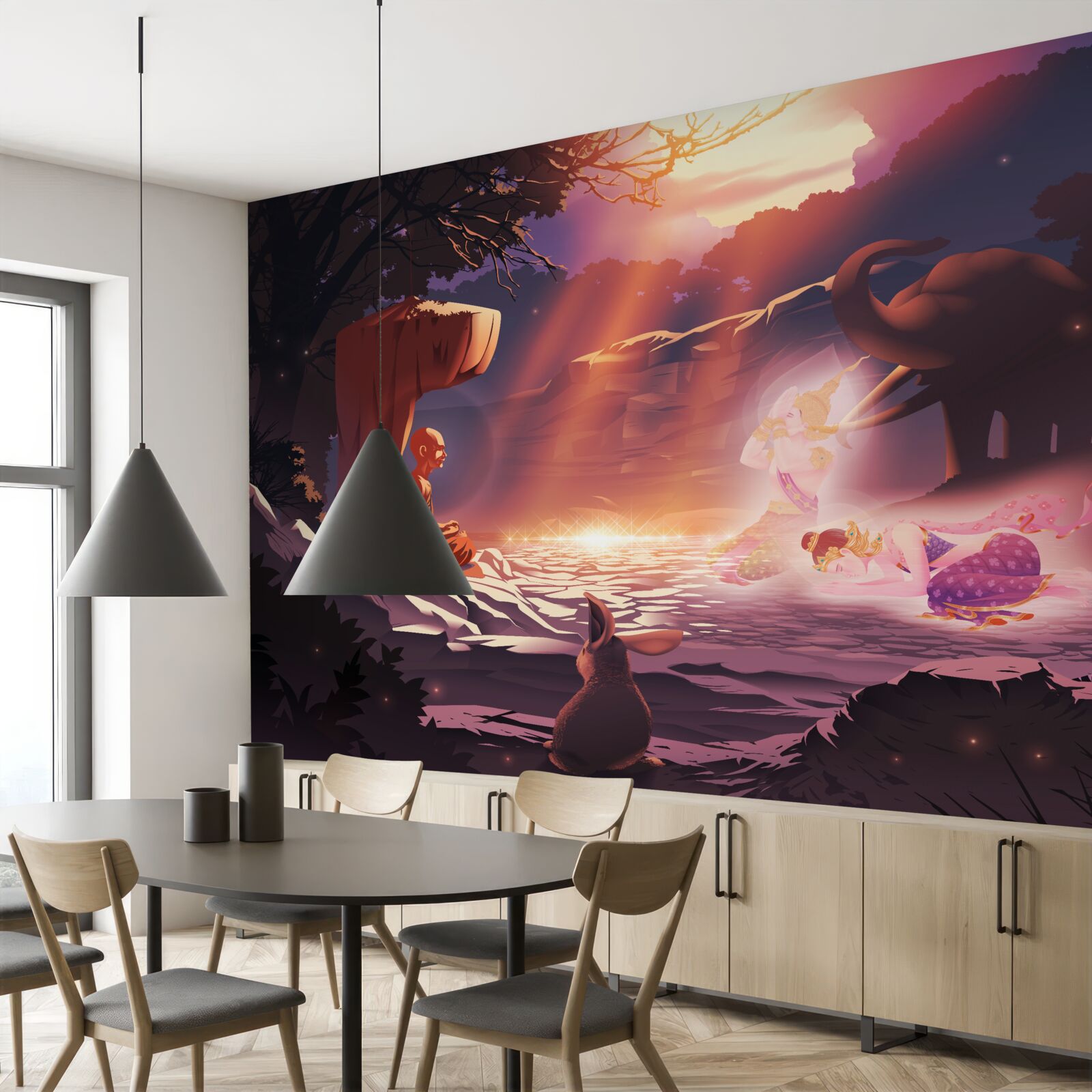 Fototapeta magiczne stworzenia w nocnym gąszczu