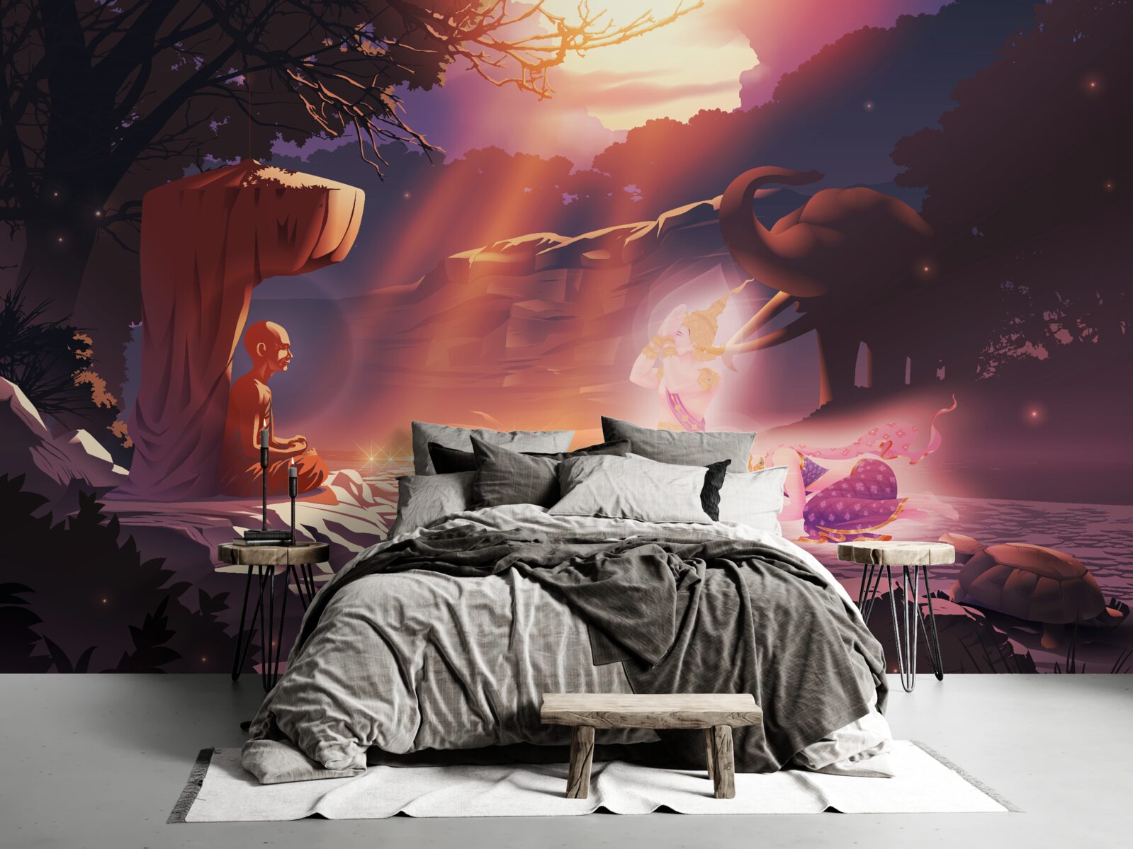 Fototapeta magiczne stworzenia w nocnym gąszczu