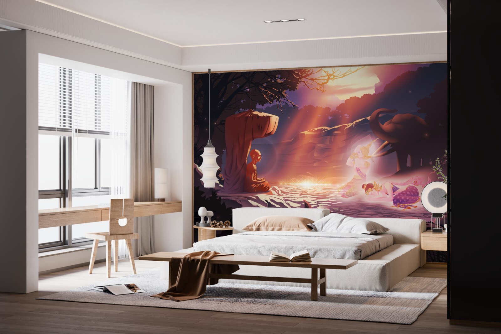 Fototapeta magiczne stworzenia w nocnym gąszczu