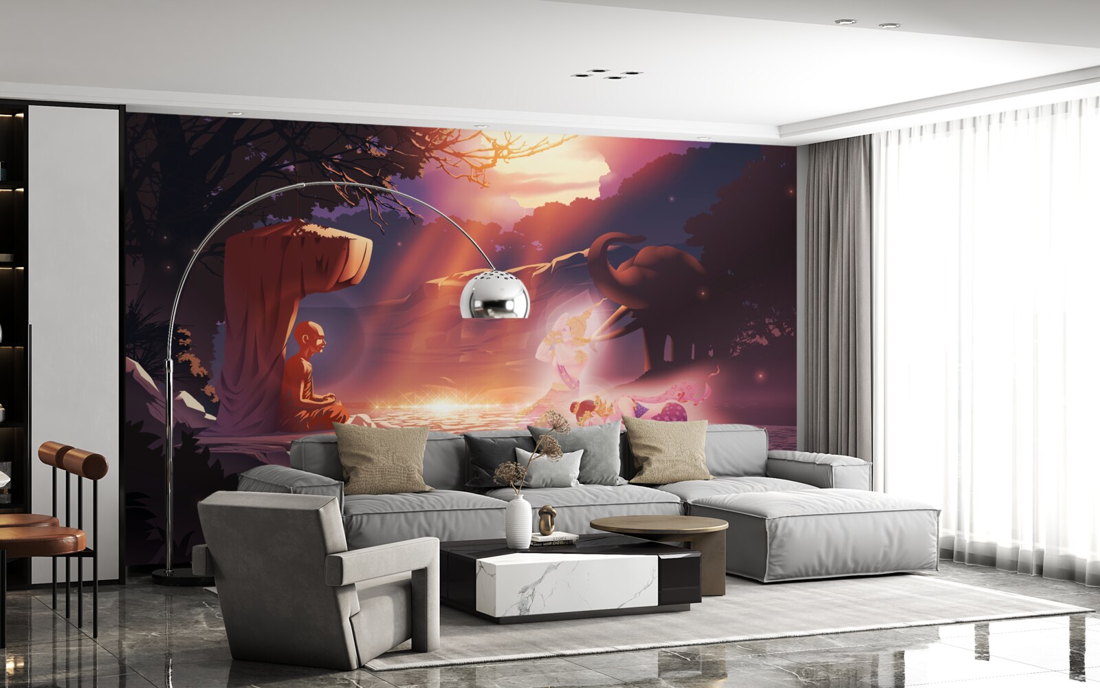 Fototapeta magiczne stworzenia w nocnym gąszczu