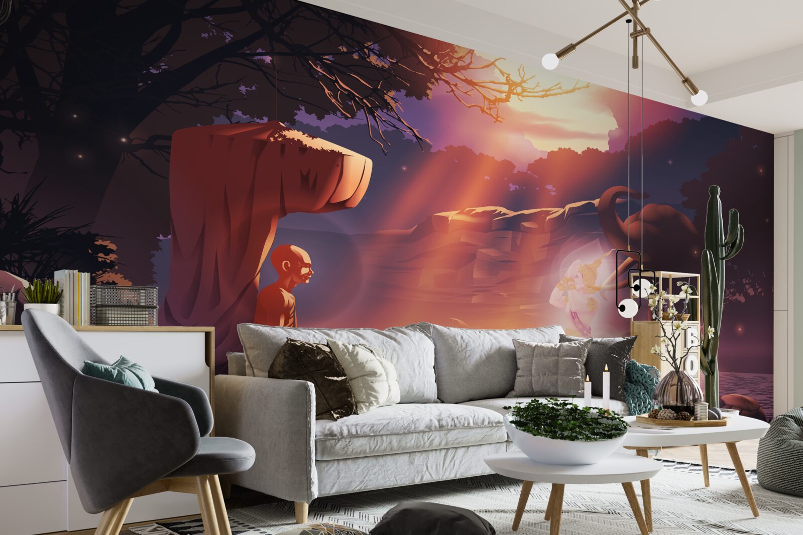 Fototapeta magiczne stworzenia w nocnym gąszczu