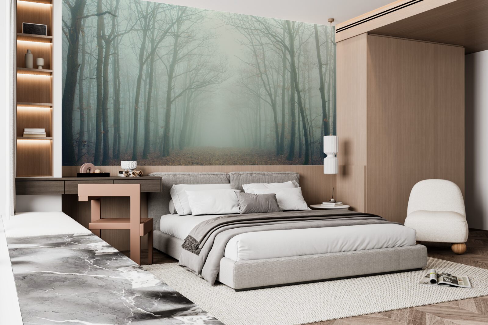 Fototapeta jesienna ścieżka, pokryta zimnem