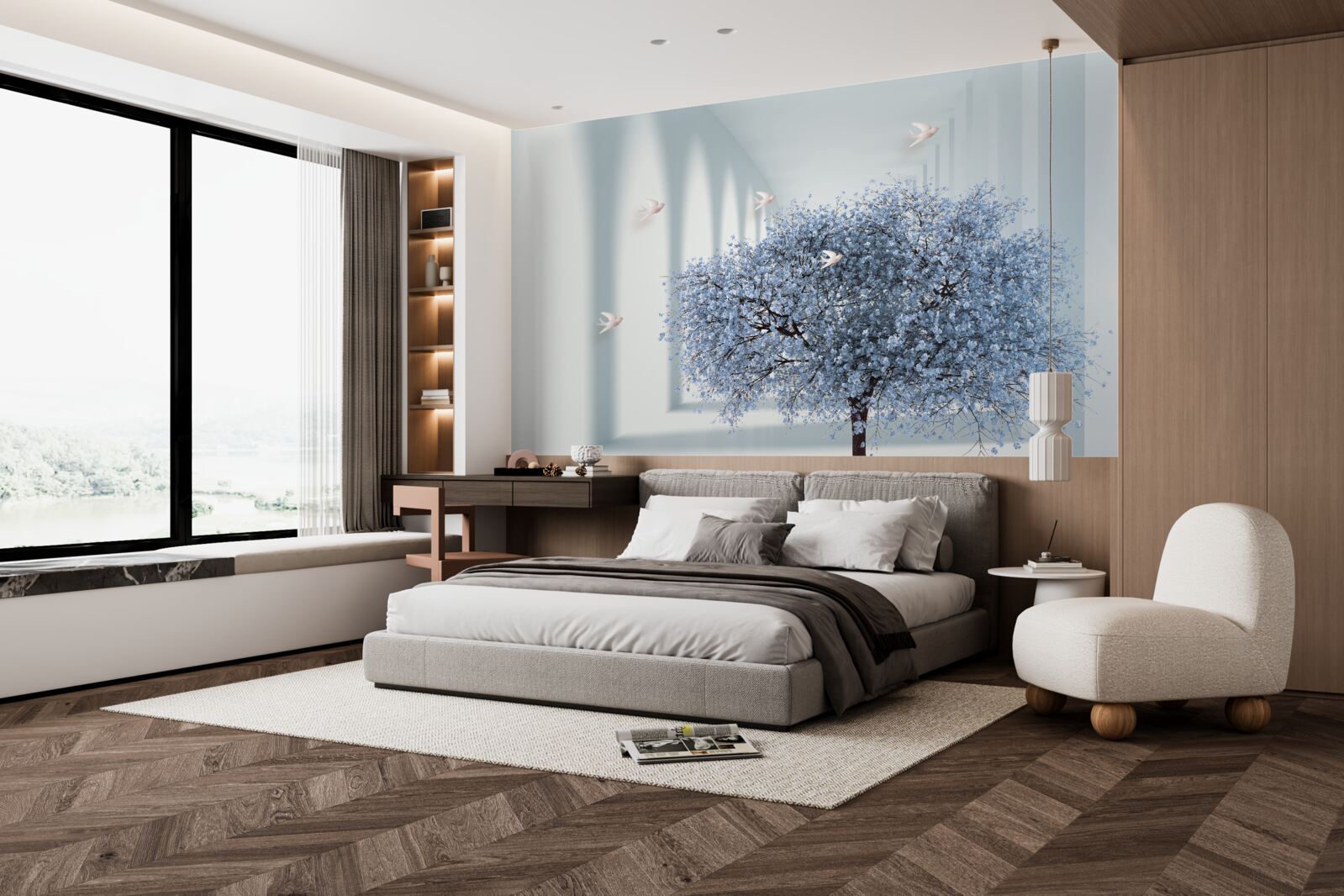 Fototapeta drzewo w kwitnącym tunelu