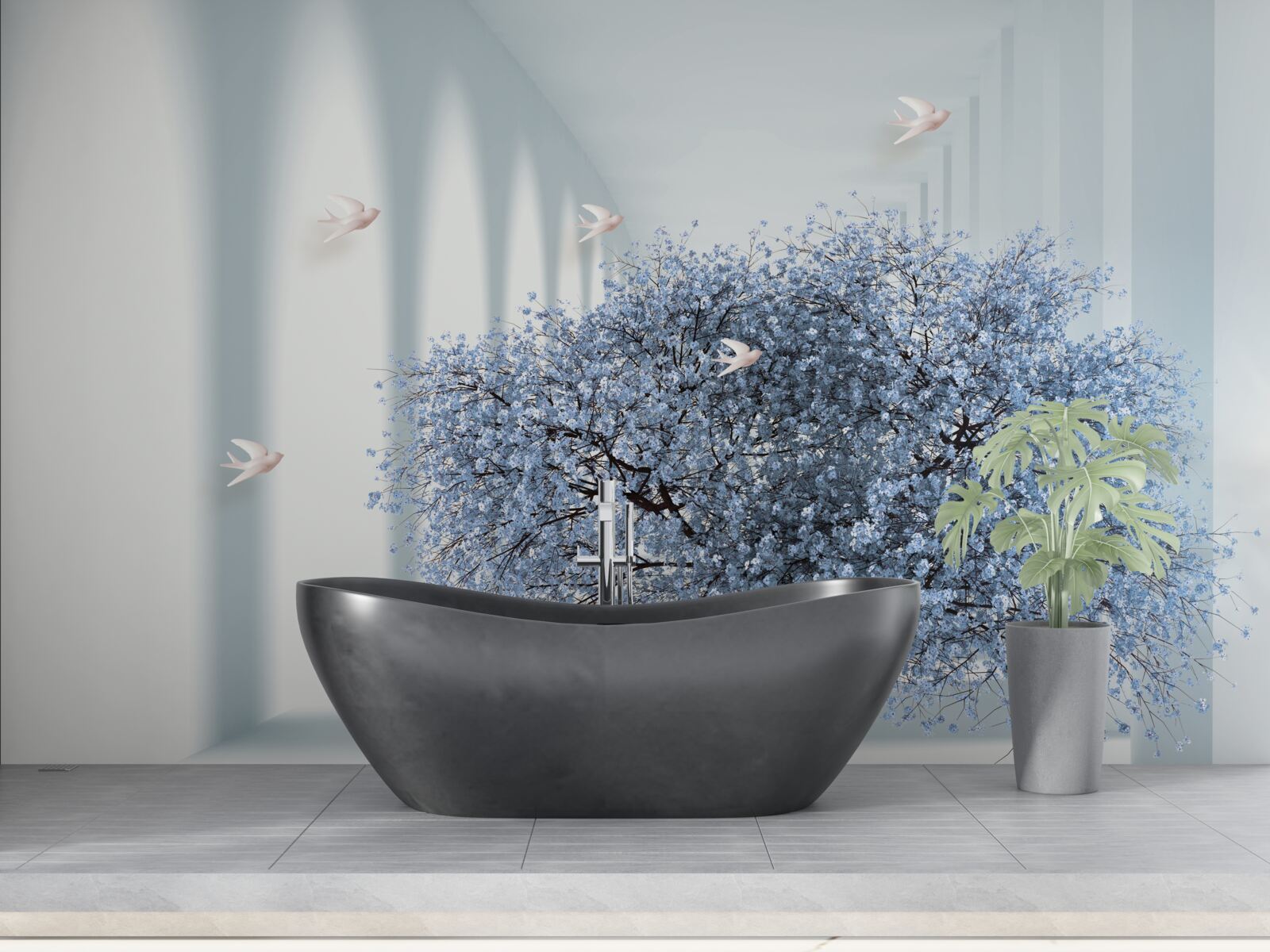 Fototapeta drzewo w kwitnącym tunelu