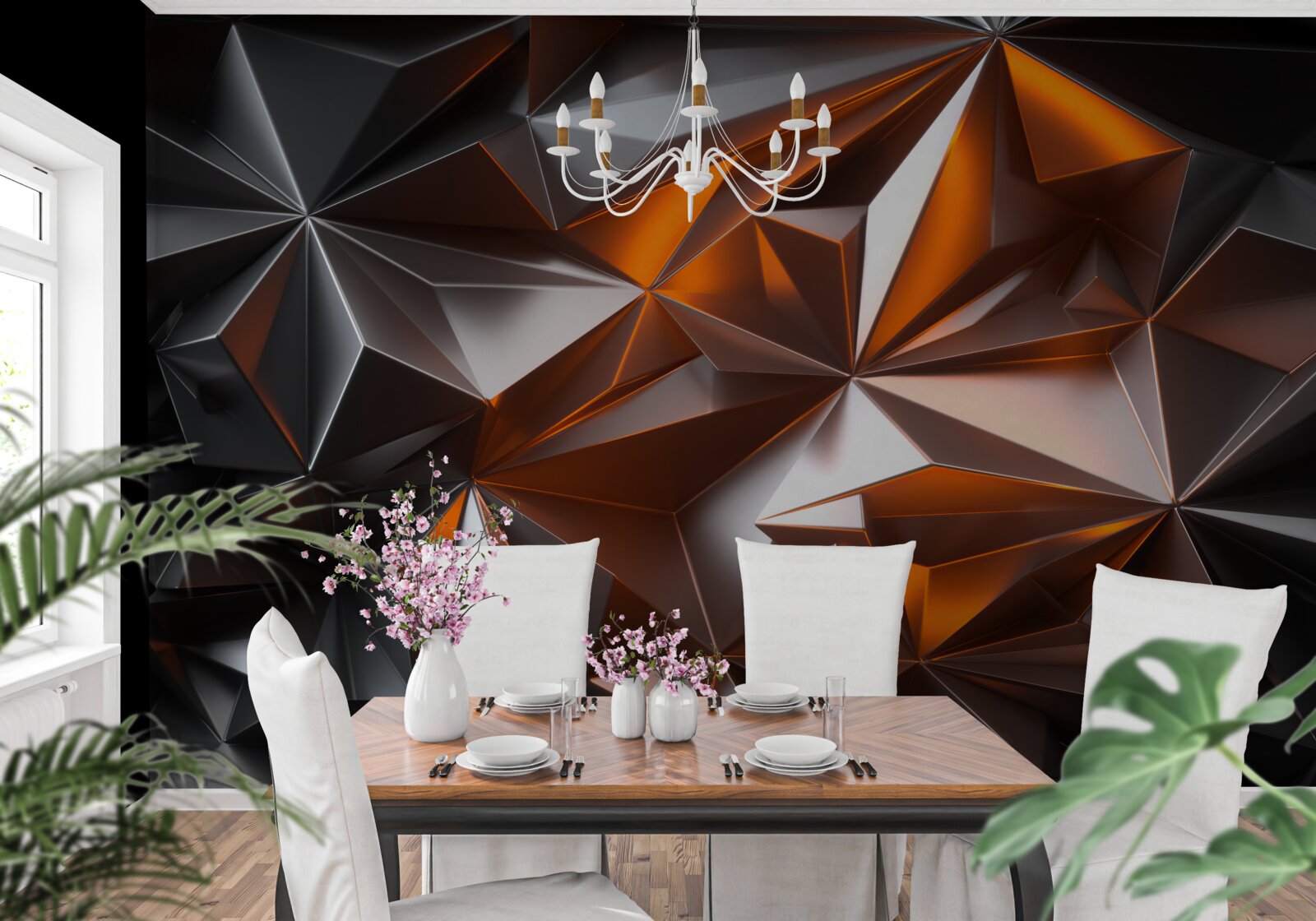 Fototapeta geometria yantry na ciemnym tle