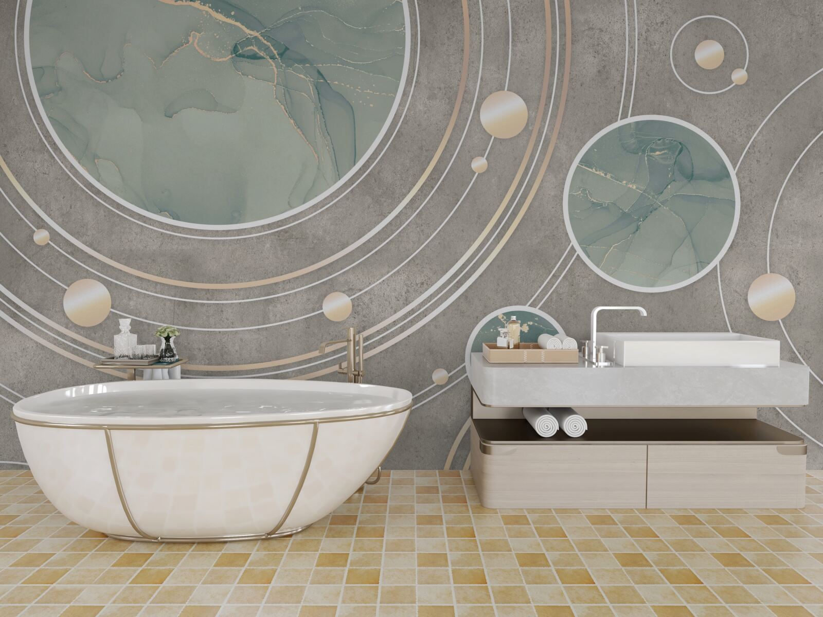 Fototapeta kosmiczne abstrakcyjne kręgi