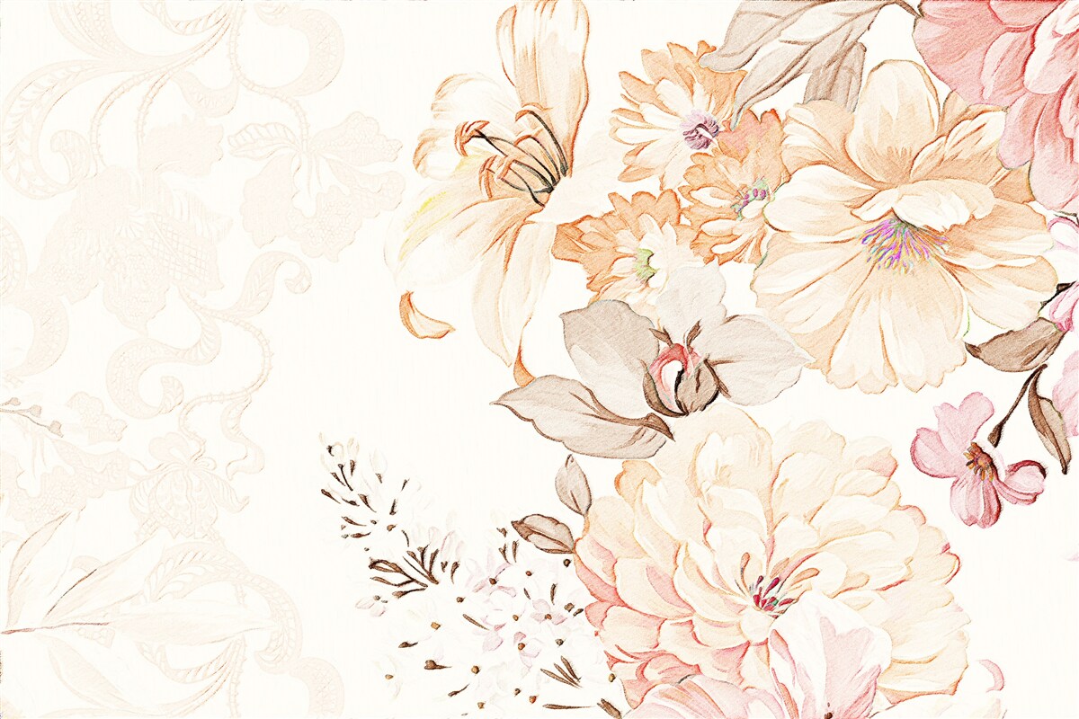 Fototapeta kompozycja z akwarelowymi kwiatami