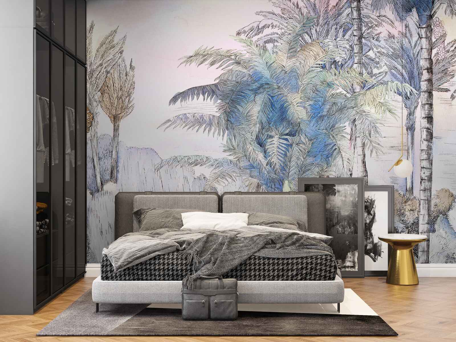 Fototapeta wysokie drzewa wśród skał