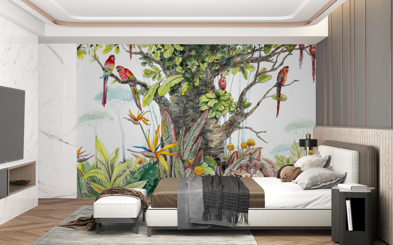 Fototapeta starożytne drzewo wśród zieleni