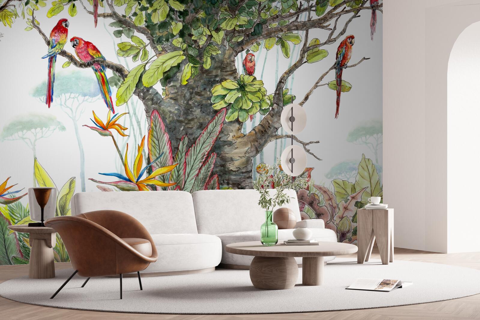 Fototapeta starożytne drzewo wśród zieleni