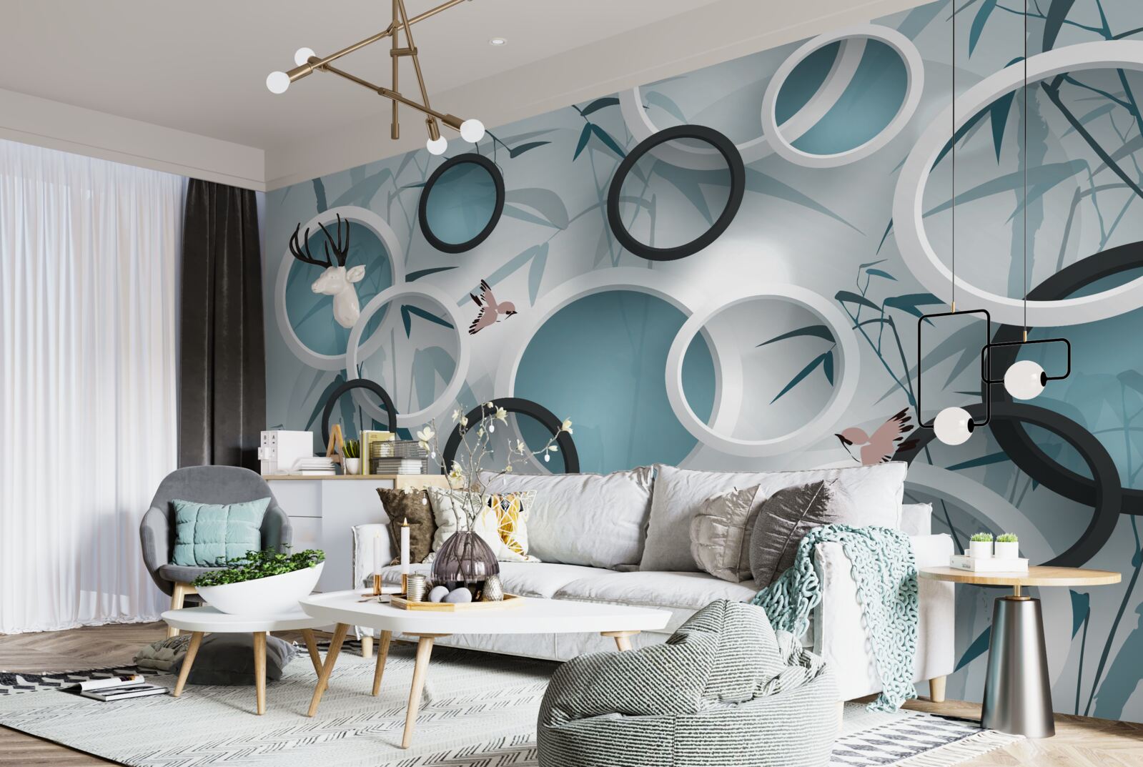 Fototapeta losowe wzory na liściach