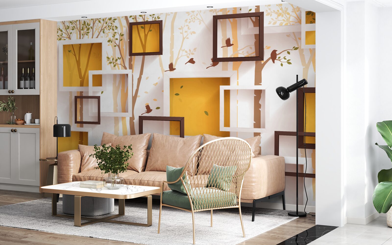 Fototapeta abstrakcja i geometryczne kształty jesieni