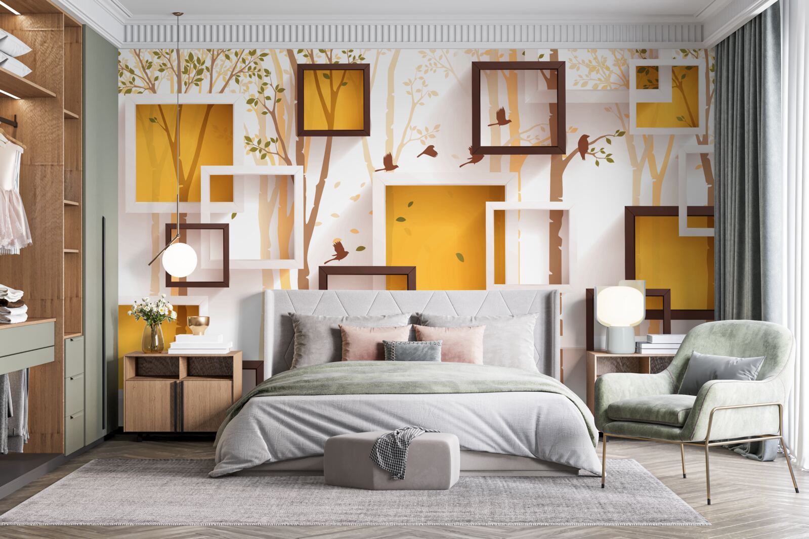 Fototapeta abstrakcja i geometryczne kształty jesieni