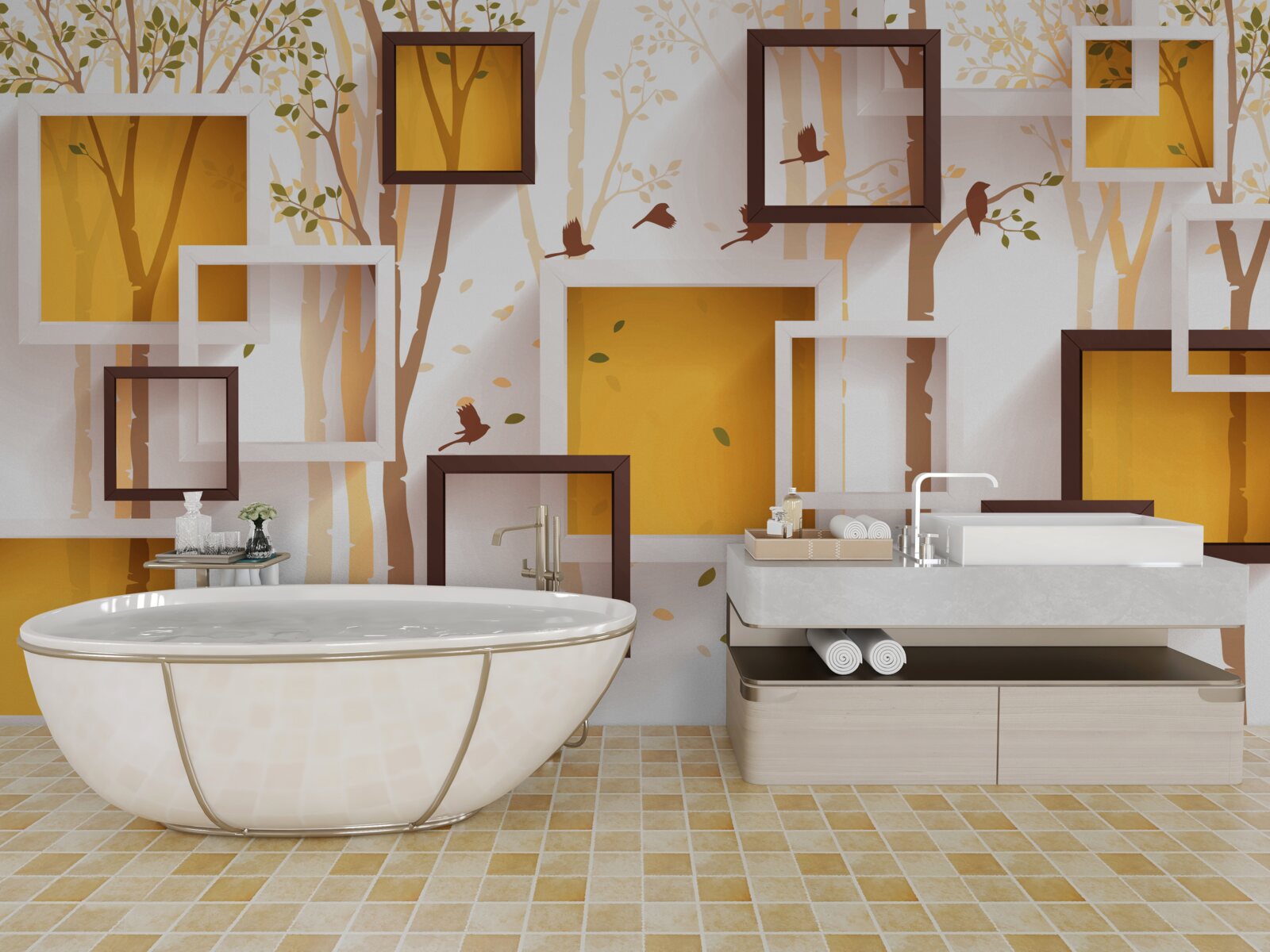 Fototapeta abstrakcja i geometryczne kształty jesieni