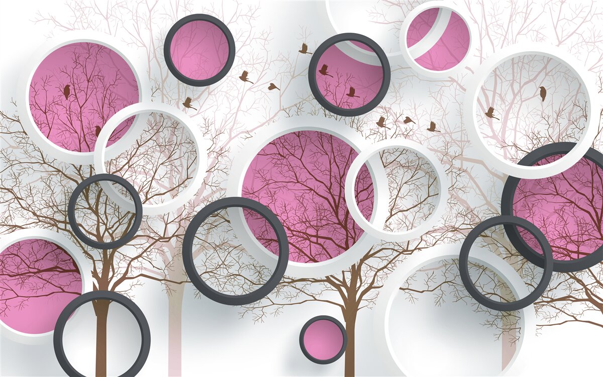 Fototapeta losowe kręgi i drzewa