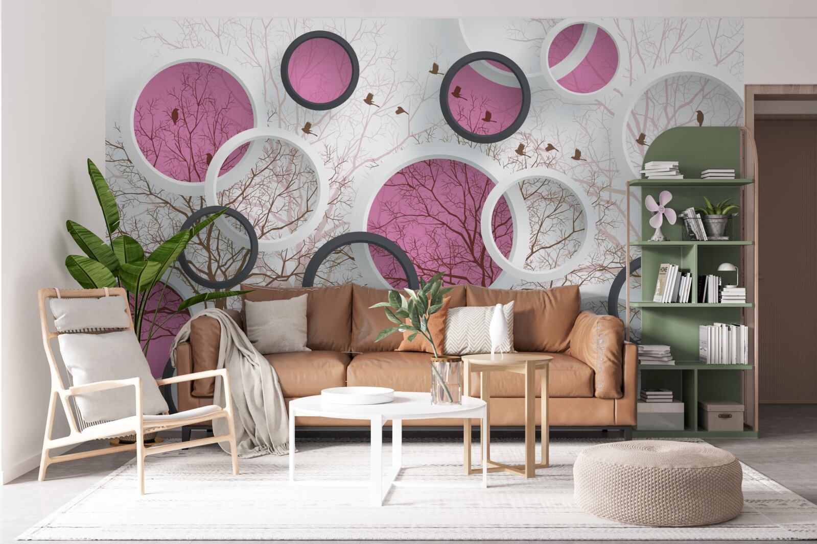 Fototapeta losowe kręgi i drzewa