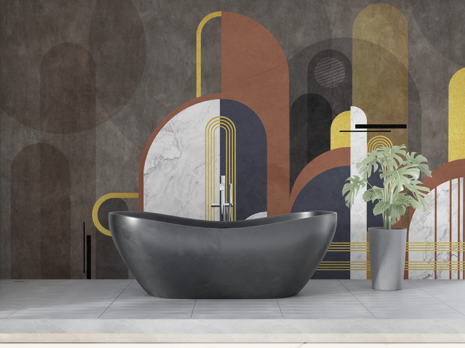 Fototapeta abstrakcja w postaci geometrycznych kształtów